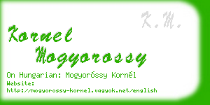 kornel mogyorossy business card
