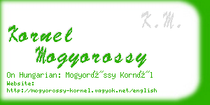 kornel mogyorossy business card